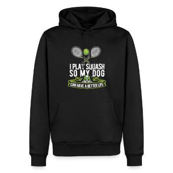 Squash Hund - Männer Premium Bio Hoodie - Schwarz - Vorne - Nico (187cm)