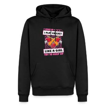 Filles de cricket - Sweat à capuche Premium bio Homme - noir - Devant - Nico (187cm)
