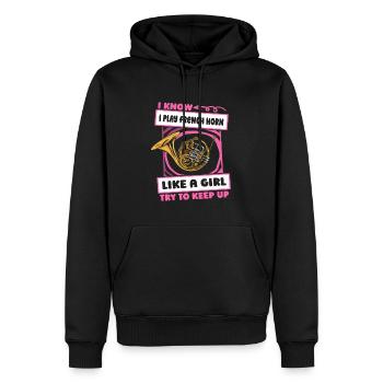 Horniste French Horn Girl - Sweat à capuche Premium bio Homme - noir - Devant - Nico (187cm)