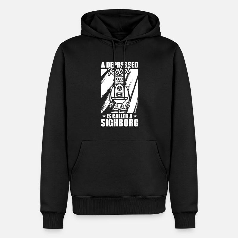Robotique Ai Robot déprimé - Sweat à capuche Premium bio Homme - noir