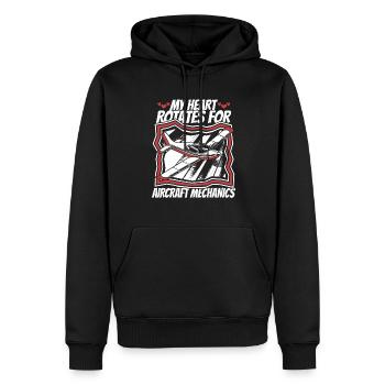 Flugzeug Mechaniker Witzig - Männer Premium Bio Hoodie - Schwarz - Vorne - Nico (187cm)