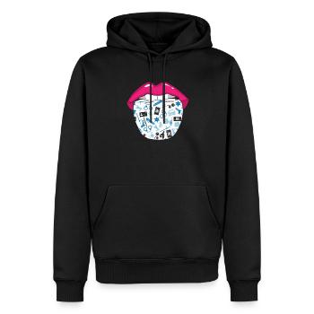 Polizist Polizei Zunge - Männer Premium Bio Hoodie - Schwarz - Vorne - Nico (187cm)