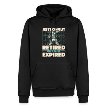 Astronaute, astronaute, astronaute, cosmonaute à la retraite - Sweat à capuche Premium bio Homme - noir - Devant - Nico (187cm)