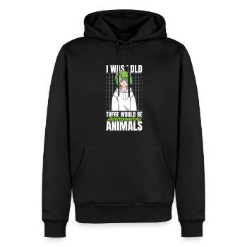 Furry Fandom Fursuits Drôle - Sweat à capuche Premium bio Homme - noir - Devant - Nico (187cm)