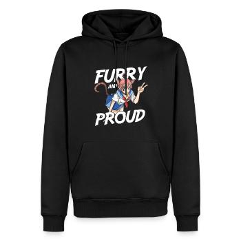 Furry Fandom Fursuits Stolz Furry And Proud - Sweat à capuche Premium bio Homme - noir - Devant - Nico (187cm)