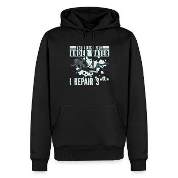 Plongeur plongeur drôle de plongée commerciale - Sweat à capuche Premium bio Homme - noir - Devant - Nico (187cm)