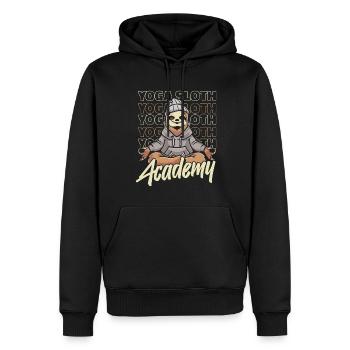 Académie de paresseux Yoga paresseux - Sweat à capuche Premium bio Homme - noir - Devant - Nico (187cm)