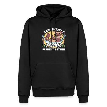 Frettchen Iltis Leben - Männer Premium Bio Hoodie - Schwarz - Vorne - Nico (187cm)