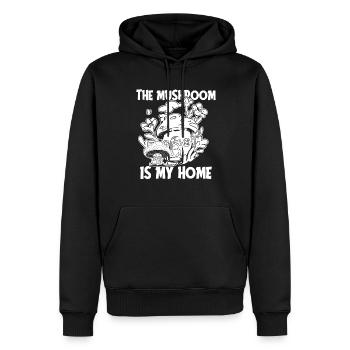 Cueilleurs de champignons Champignons Drôle de nain de champignons - Sweat à capuche Premium bio Homme - noir - Devant - Nico (187cm)