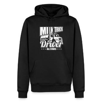 Wagon de lait de vache All Stars - Sweat à capuche Premium bio Homme - noir - Devant - Nico (187cm)