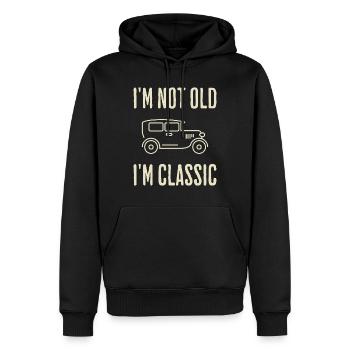 Ich bin nicht alt, ich bin klassischer Humor-Opa - Männer Premium Bio Hoodie - Schwarz - Vorne - Nico (187cm)