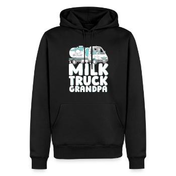 Camion de lait de vache Grandpa Milk - Sweat à capuche Premium bio Homme - noir - Devant - Nico (187cm)