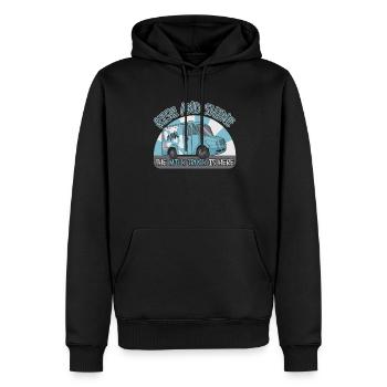Lait de vache Panier de lait frais - Sweat à capuche Premium bio Homme - noir - Devant - Nico (187cm)
