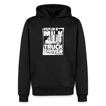 Kuh Milch Treiber Milchwagen - Männer Premium Bio Hoodie - Schwarz - Vorne - Nico (187cm)
