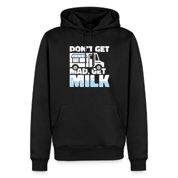 Lait de vache Fun Milk Cart - Sweat à capuche Premium bio Homme - noir - Devant - Nico (187cm)