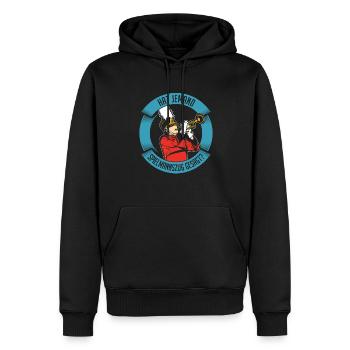 Fanfare trompette - Sweat à capuche Premium bio Homme - noir - Devant - Nico (187cm)
