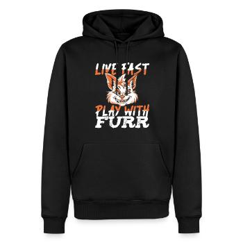 Furry Fandom Fursuits - Sweat à capuche Premium bio Homme - noir - Devant - Nico (187cm)