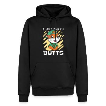 Furry Fandom Fursuits Witzig - Männer Premium Bio Hoodie - Schwarz - Vorne - Nico (187cm)