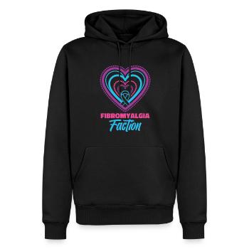 Fibromyalgie Rhumatisme Coeur - Sweat à capuche Premium bio Homme - noir - Devant - Nico (187cm)