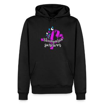 Fibromyalgie rhumatisme papillon - Sweat à capuche Premium bio Homme - noir - Devant - Nico (187cm)