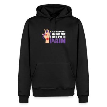 Fibromyalgie rhumatisme mains - Sweat à capuche Premium bio Homme - noir - Devant - Nico (187cm)