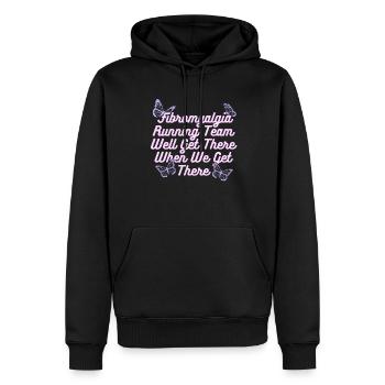 Fibromyalgie rhumatisme papillon - Sweat à capuche Premium bio Homme - noir - Devant - Nico (187cm)