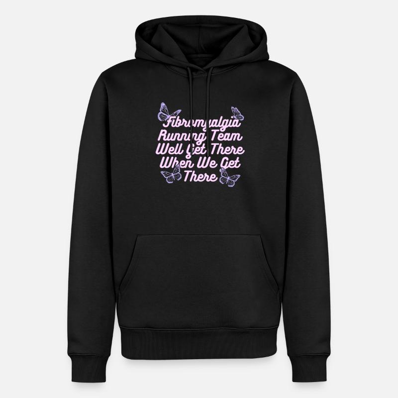 Fibromyalgie rhumatisme papillon - Sweat à capuche Premium bio Homme - noir