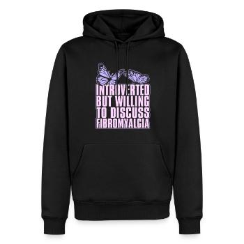 Fibromyalgie rhumatisme papillon - Sweat à capuche Premium bio Homme - noir - Devant - Nico (187cm)
