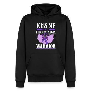 Fibromyalgie rhumatisme papillon - Sweat à capuche Premium bio Homme - noir - Devant - Nico (187cm)