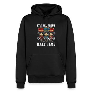 Fanfare de train de supporters à la mi-temps - Sweat à capuche Premium bio Homme - noir - Devant - Nico (187cm)