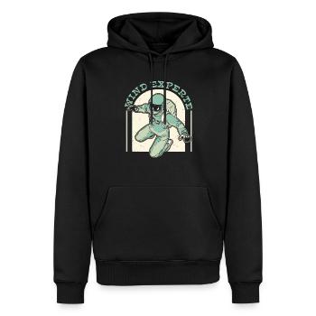 Parachutisme intérieur Indoor Fallschirmspringen - Sweat à capuche Premium bio Homme - noir - Devant - Nico (187cm)