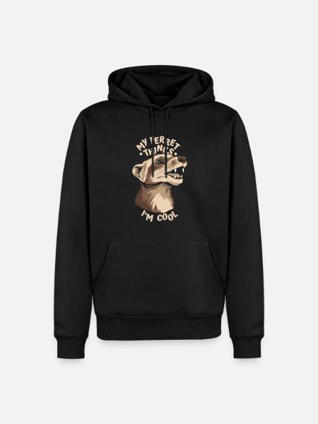 Frettchen Iltis Cool - Männer Premium Bio Hoodie - Schwarz