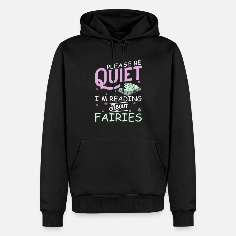 Buch Leseratte Bücherwurm Buchfee - Männer Premium Bio Hoodie - Schwarz