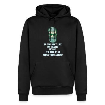 Barbe pleine barbe - Sweat à capuche Premium bio Homme - noir - Devant - Nico (187cm)