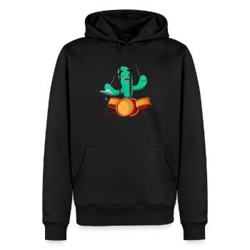 Schlagzeug Drummer Schlagzeuger Niedlich - Männer Premium Bio Hoodie - Schwarz - Vorne - Nico (187cm)