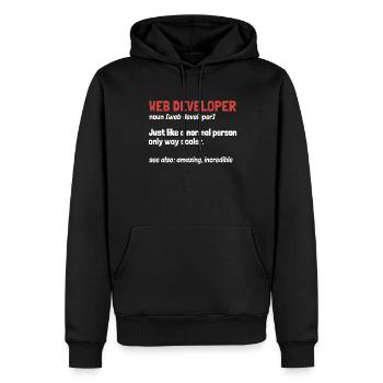 Web Entwickler Webdeveloper Definition - Männer Premium Bio Hoodie - Schwarz - Vorne - Nico (187cm)