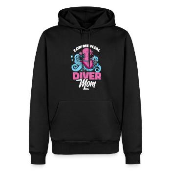 Plongeuse Mère Plongée Commerciale - Sweat à capuche Premium bio Homme - noir - Devant - Nico (187cm)