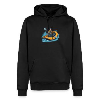 Rafting - Sweat à capuche Premium bio Homme - noir - Devant - Nico (187cm)