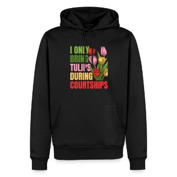Tulpen Tulpen - Männer Premium Bio Hoodie - Schwarz - Vorne - Nico (187cm)
