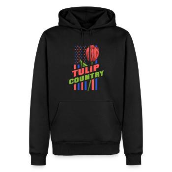 Tulpen US Flagge Tulpen - Männer Premium Bio Hoodie - Schwarz - Vorne - Nico (187cm)