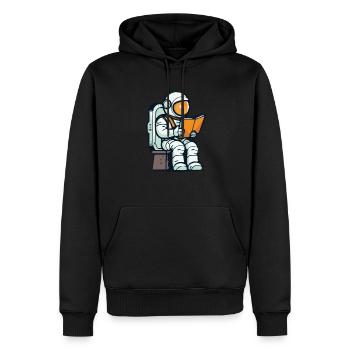 Livre Rat de bibliothèque Rat de bibliothèque Astronaute - Sweat à capuche Premium bio Homme - noir - Devant - Nico (187cm)