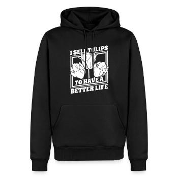 Tulpen Tulpen - Männer Premium Bio Hoodie - Schwarz - Vorne - Nico (187cm)