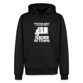 Formateur d’enseignants - Sweat à capuche Premium bio Homme - noir - Devant - Nico (187cm)