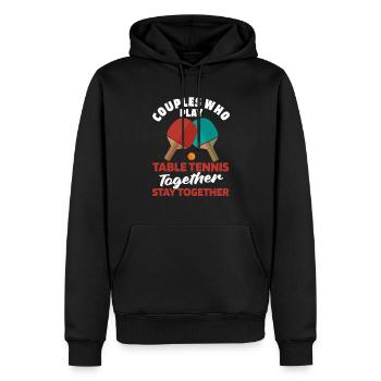 Tischtennis Pingpong Paar - Männer Premium Bio Hoodie - Schwarz - Vorne - Nico (187cm)