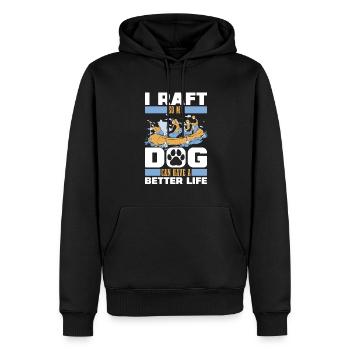 rafting - Sweat à capuche Premium bio Homme - noir - Devant - Nico (187cm)