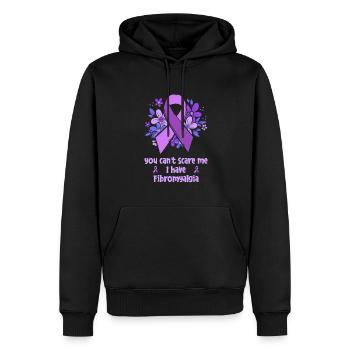 Fibromyalgie Rheuma Blume - Männer Premium Bio Hoodie - Schwarz - Vorne - Nico (187cm)