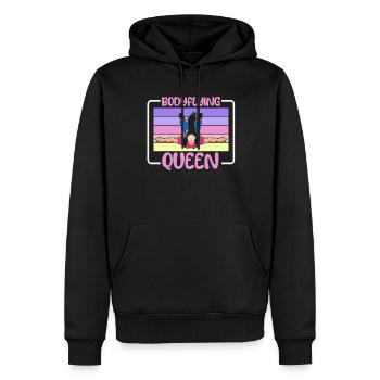 Reine du parachutisme intérieur - Sweat à capuche Premium bio Homme - noir - Devant - Nico (187cm)