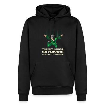 Indoor Skydiving Legende - Männer Premium Bio Hoodie - Schwarz - Vorne - Nico (187cm)