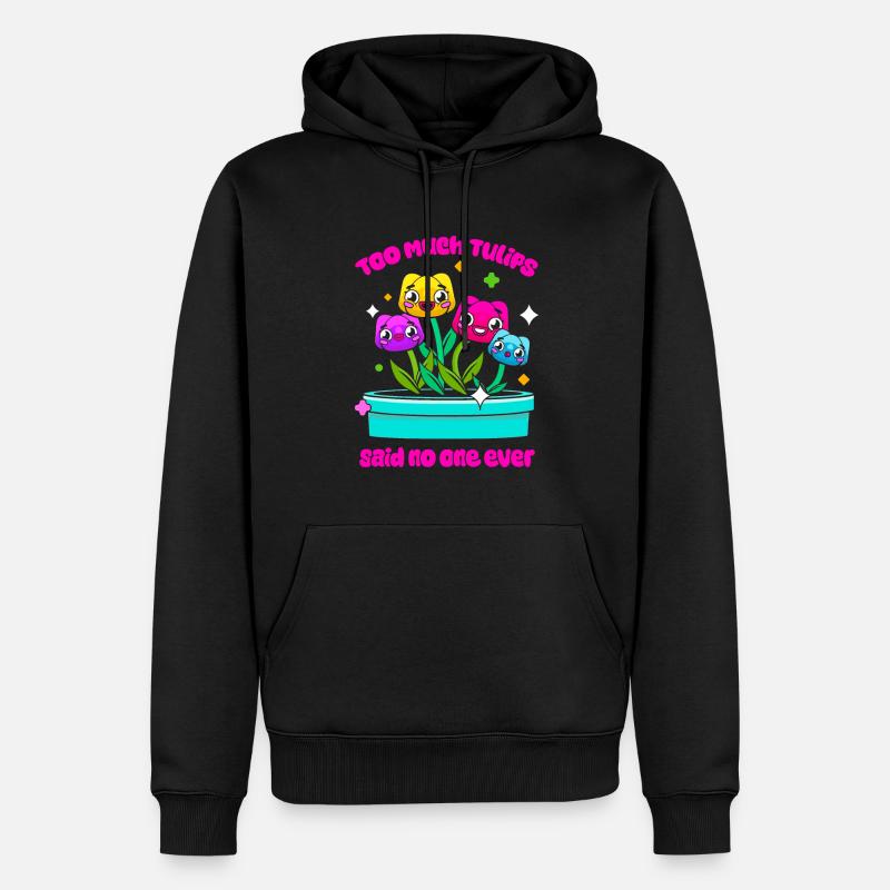Tulipes mignonnes - Sweat à capuche Premium bio Homme - noir