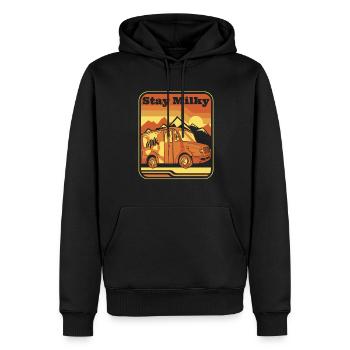 Camion de lait laiteux de vache - Sweat à capuche Premium bio Homme - noir - Devant - Nico (187cm)